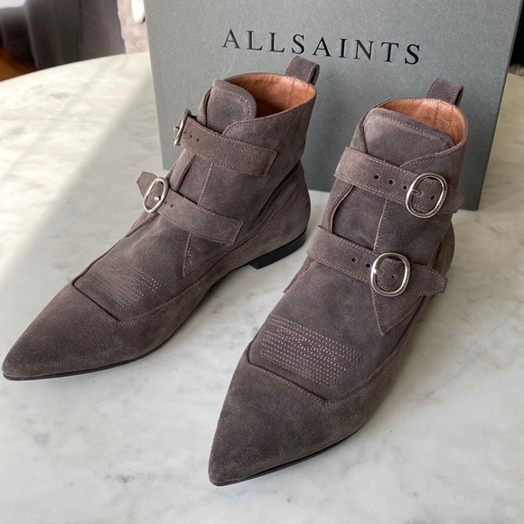 All Saints Shoes - All Saints taupe suede boots